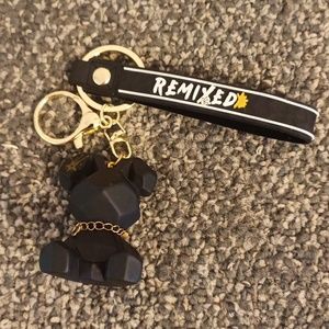 Remixed resin Rabbit bunny black key chain good luck